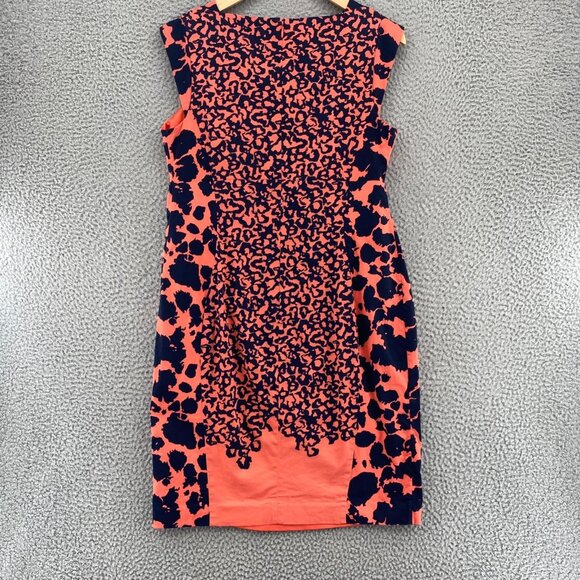 French Connection Dress Womens Medium Meternity Coral Navy Sheath Mini Stretch - Picture 3 of 10
